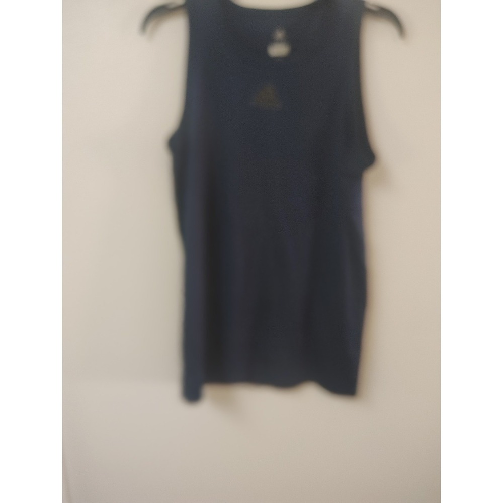 Adidas Mens Navy‎ Blue Sleeveless Athletic Training Tank Top Logo Shirt Size M